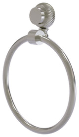 Venus Towel Ring With Twist Accent, Satin Nickel