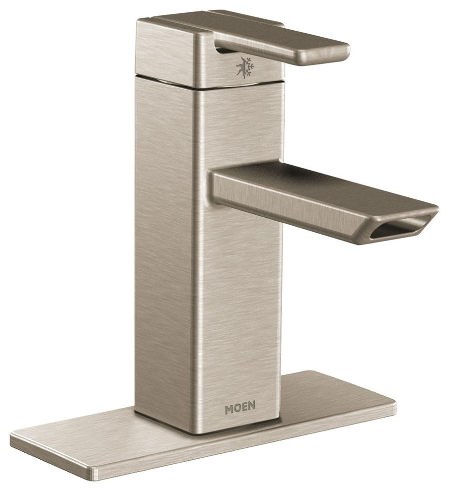 Moen 90 Degree One Handle 1.0 Gpm Bathroom Faucet, Brushed Nickel