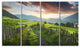 Green Georgian Mountain Valley, Landscape Canvas Art Print, 48"x28", 4 Panels