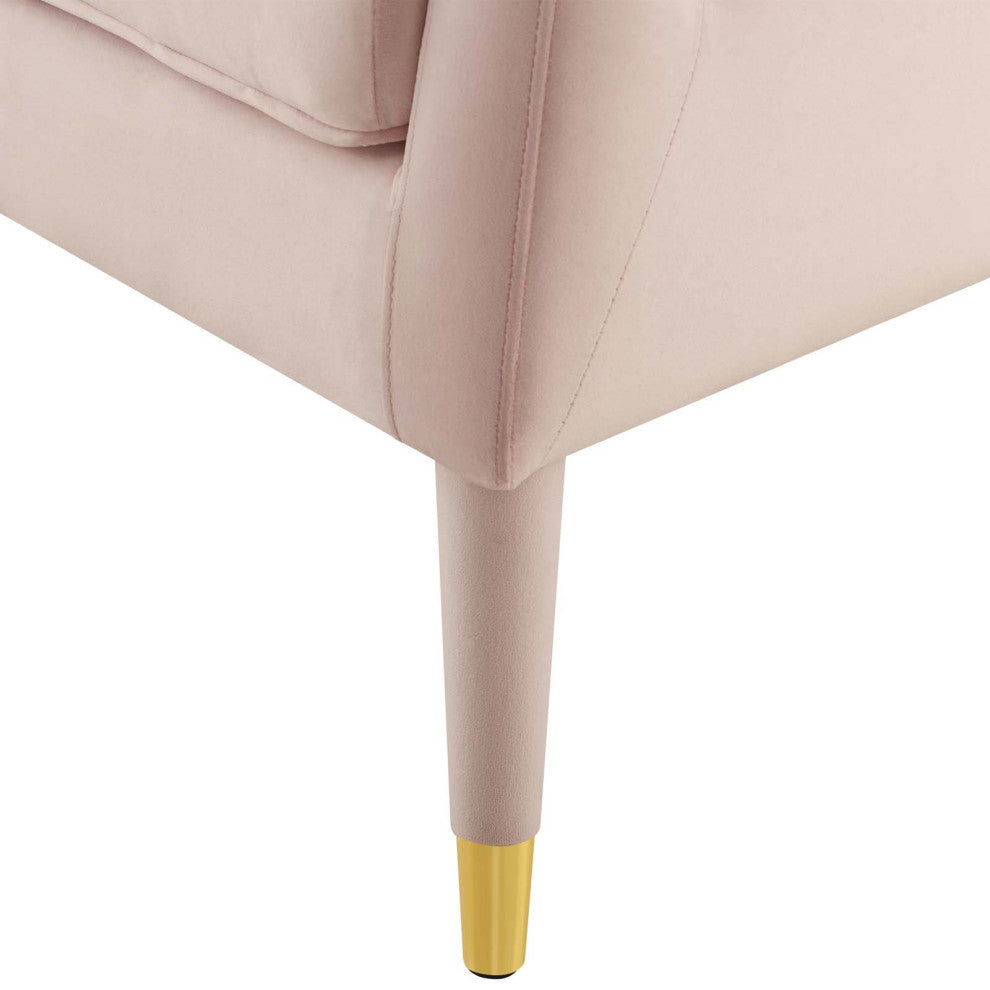 Armchair Accent Chair, Set of 2, Velvet, Pink, Modern, Living Lounge Hospitality