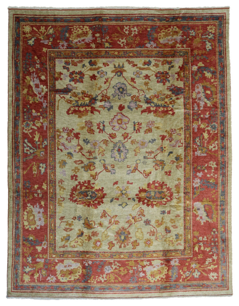 Red Traditional All Over Oushak Area Rug