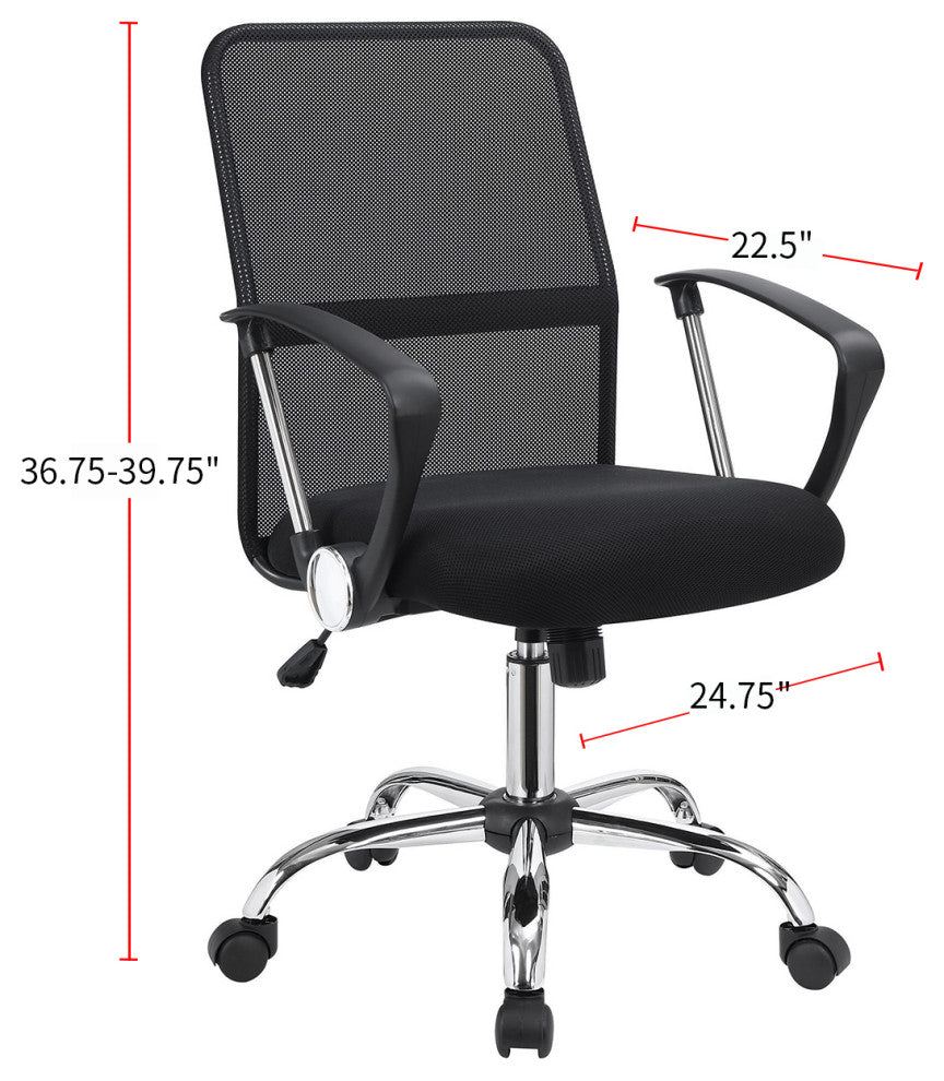 Office Chair With Mesh Backrest, Black