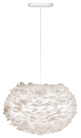 Eos Medium Hardwired Pendant, White/White