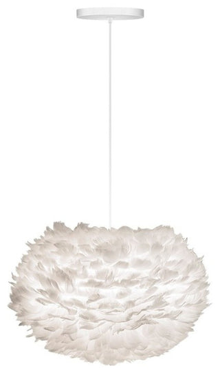 Eos Medium Hardwired Pendant, White/White