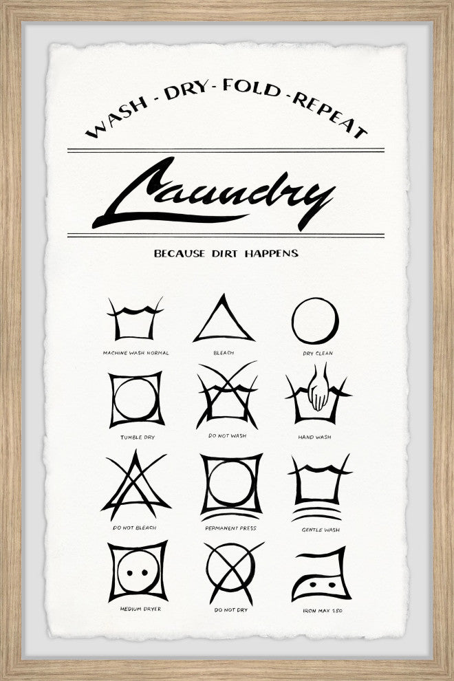 "Laundry Because Dirt Happens" Framed Painting Print, 30x45
