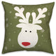 Dark Green Reindeer 16x16 Spun Poly Pillow