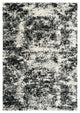 5" x 7" Black and White Abstract Area Rug
