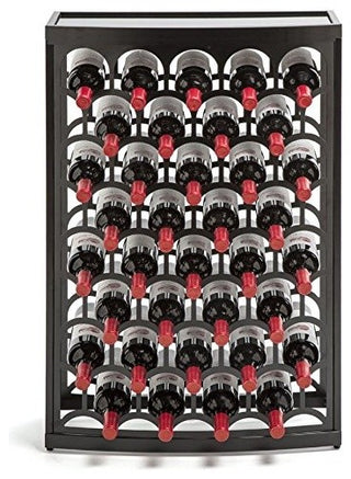 Mango Steam 36 Bottles Art Deco Wine Rack With Glass Tabletop