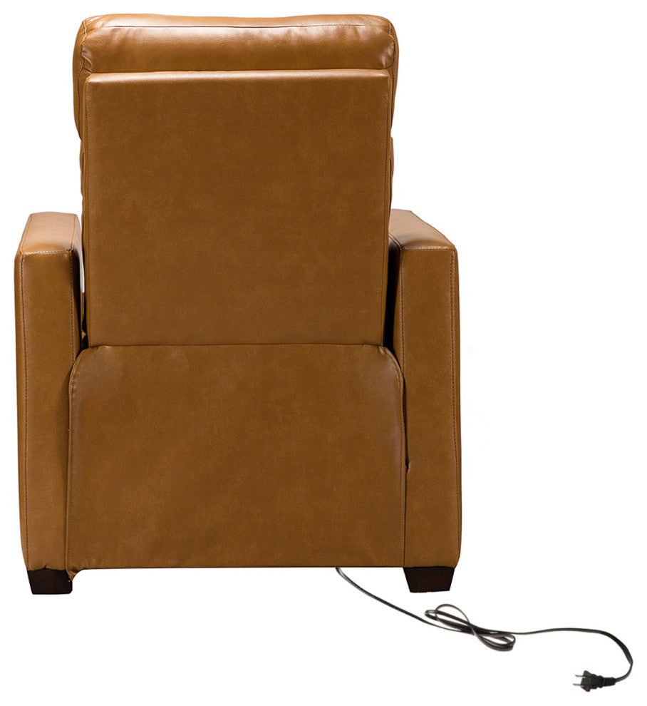 Fernando 31.50"W Genuine Leather Power Recliner, Set of 2, Camel