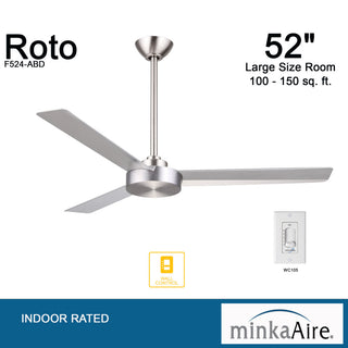 MinkaAire Roto Roto 52" 3 Blade Indoor Ceiling Fan - Coal