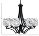 Zilo 6 Light Chandelier, Matte Black Finish With 6" Onyx Swirl Glass