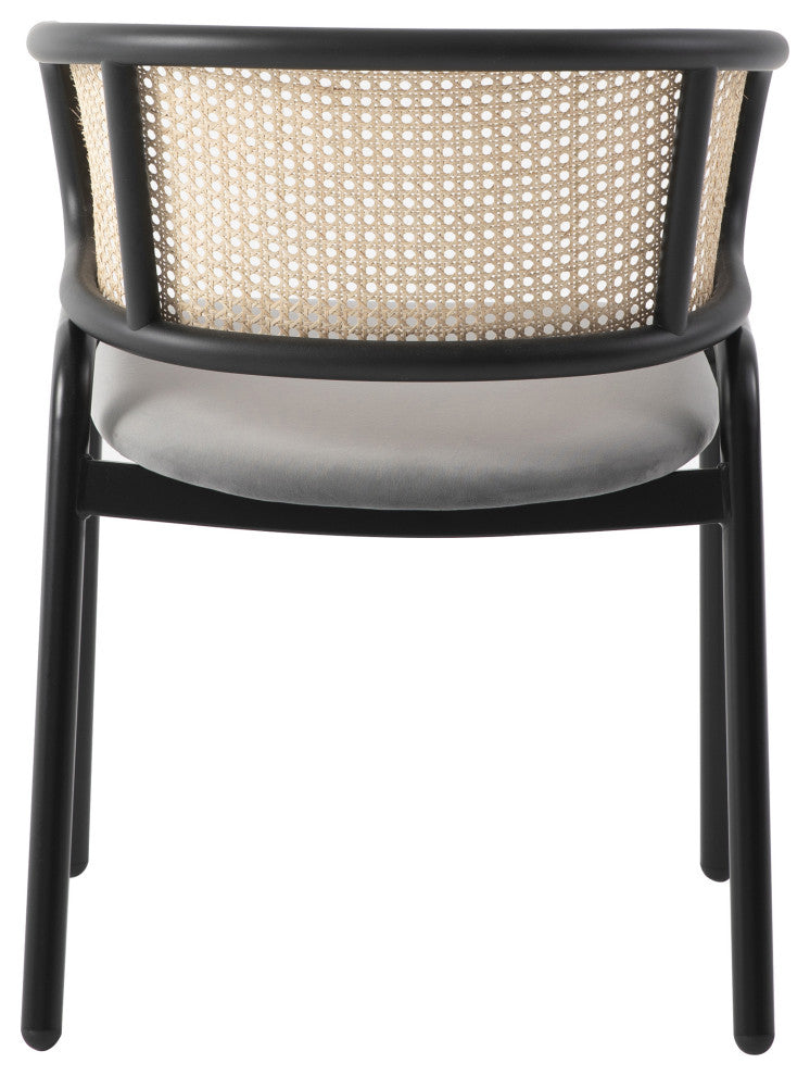 LeisureMod Ervilla Dining Chair With Stainless Steel Legs, Set of 4, Beige