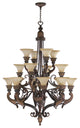 Madeleine 16-Light Chandelier, Corsican Gold