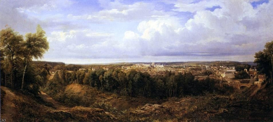 Edouard Marie Hostein View of the City of Leon Wall Decal Print