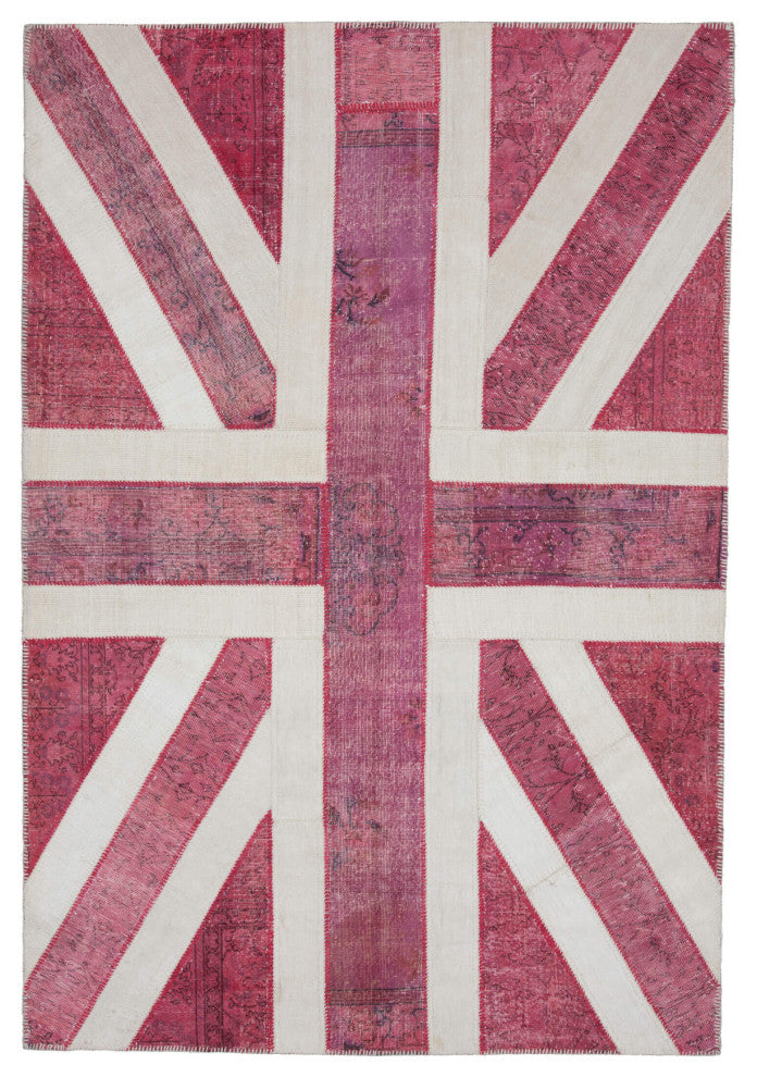 Rug N Carpet - Hand-knotted Oriental 6' 9'' x 9' 11'' Flag Patchwork Rug