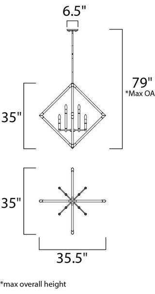 Maxim 16106 Lucent 8 Light 35-1/2"W Taper Candle Chandelier - Polished Nickel
