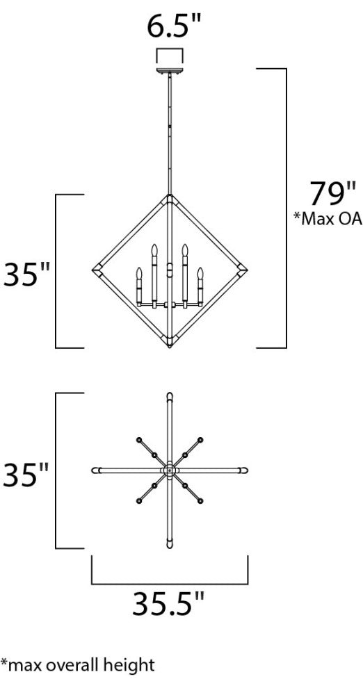 Maxim 16106 Lucent 8 Light 35-1/2"W Taper Candle Chandelier - Polished Nickel