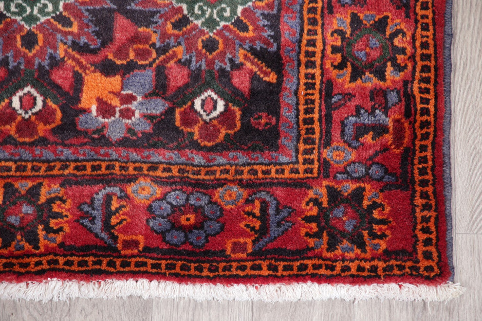 Consigned, Oriental Traditional Persian Vintage Area Rug Handmade, Black, 4x7