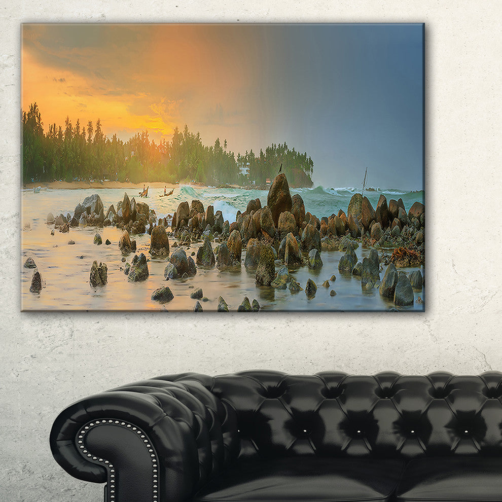 "Romantic Untouched Beach Sunset" Canvas Print, 1 Panel