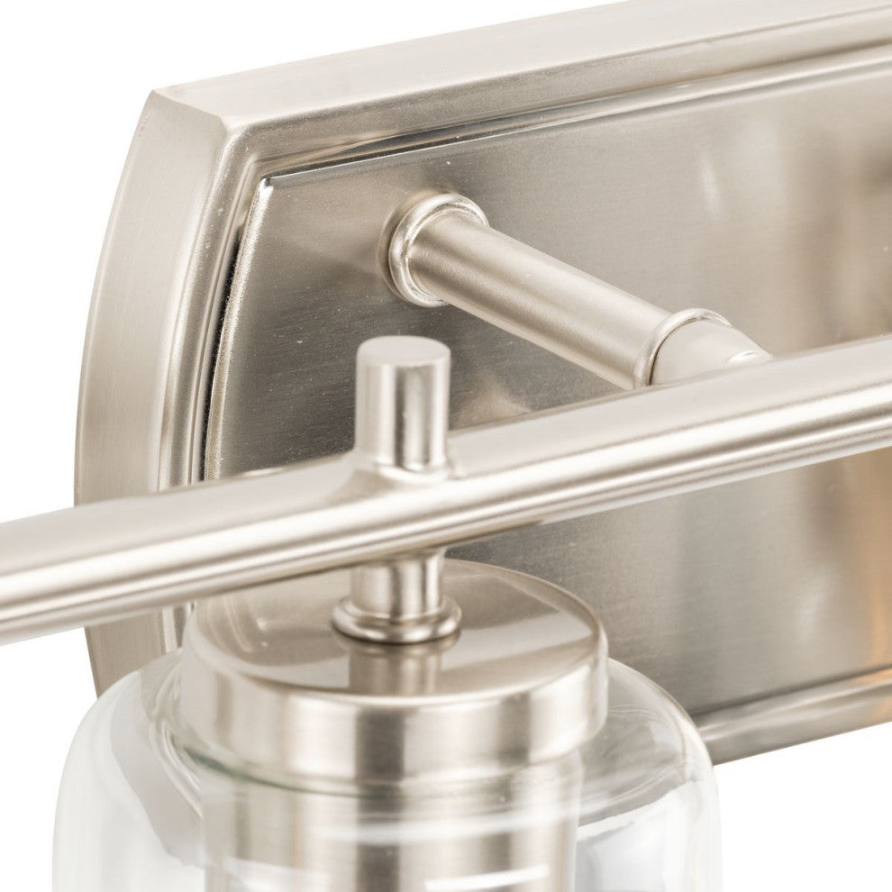 Adley Collection 48-1/2" 6-Light Brushed Nickel Clear Glass Bath Vanity Light