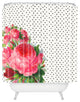 Allyson Johnson Floral Polka Dots Shower Curtain