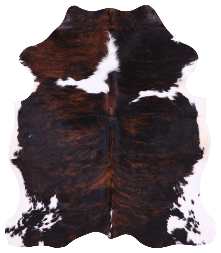 6' 3" X 5' 5" Tricolor Natural Cowhide Rug C1816