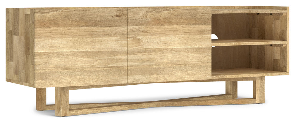Harrow Solid Mango Wood TV Media Stand, Natural For TVs up to 65 inches