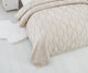 Vintage Classical French Country Boho Chic Ivory Tan Cream Ruffles Bedspread Set