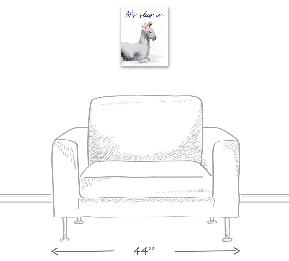 Let's Sleep In Llama 11x14 Canvas Wall Art