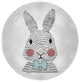 Bow-tie Bunny Easter Chenille Rug, Wave Top Blue, 5' Round