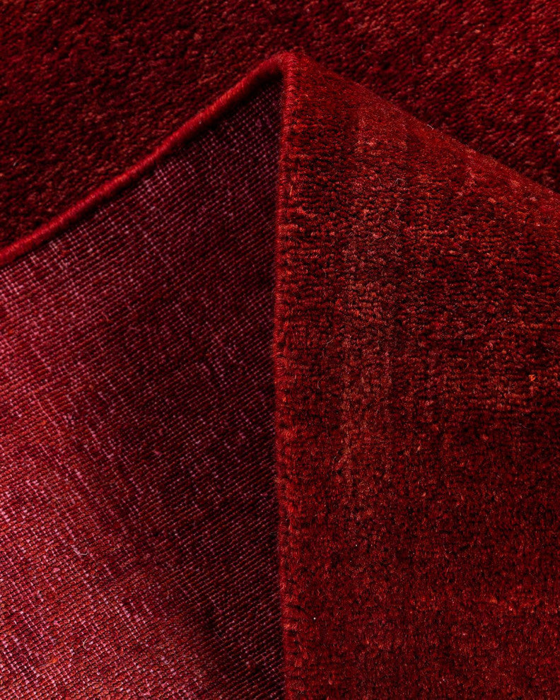 Overdyed, One-of-a-Kind Hand-Knotted Area Rug Rust, 2'6"x9'4"