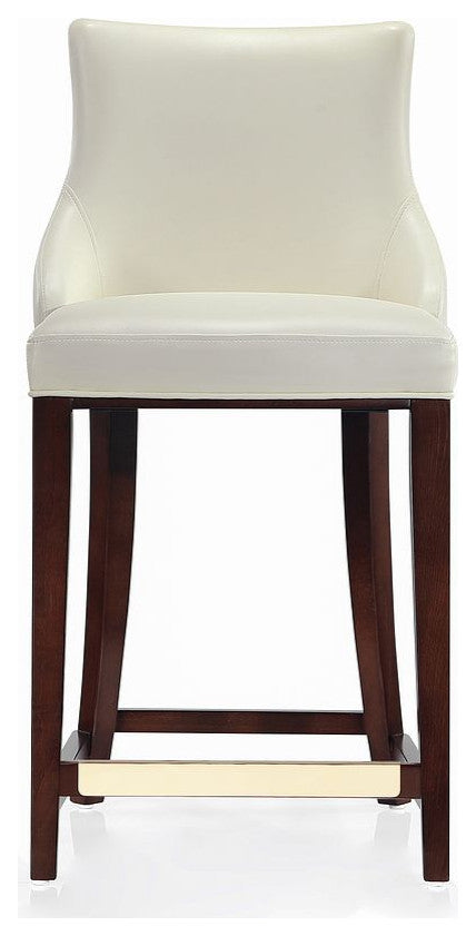 Manhattan Comfort Shubert Counter Stool, Ivory, Single