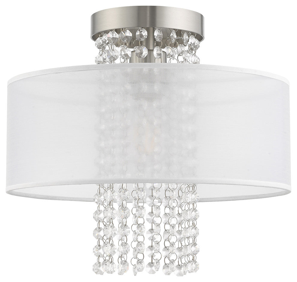 Livex Lighting Brushed Nickel 1-Light Ceiling Mount