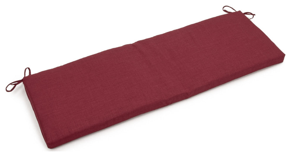 63"X19" Solid Outdoor Spun Polyester Bench Cushion, Merlot