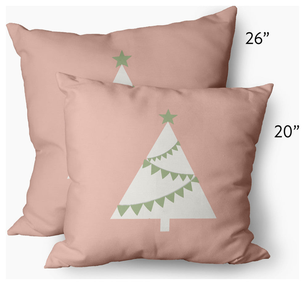 Garland Tree Decorative Throw Pillow, Peach, 14"x20"