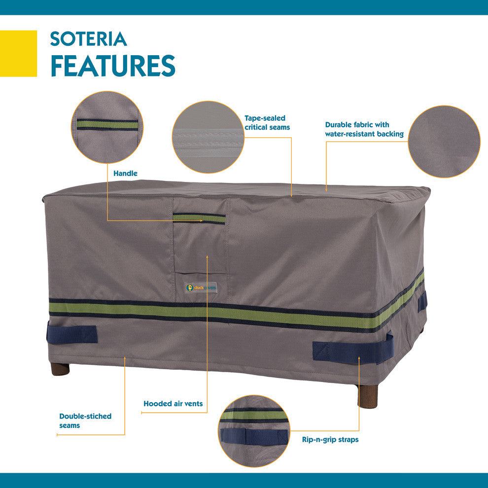 Duck Covers Soteria RainProof 26 in. Square Patio Ottoman/Side Table Cover