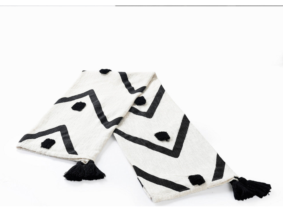Modern Boho Tufted Polka Dot Peaks Cotton Throw Blanket, 50" x 60"