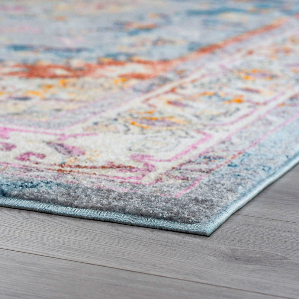 Kinsley Traditional Oriental Denim Rectangle Area Rug, 10'6''x14'6''