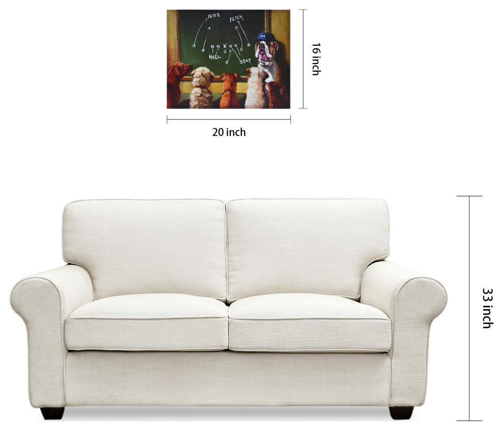 "Game Plan" Dog Wall Art, Graphic Art Print on Wrapped Canvas