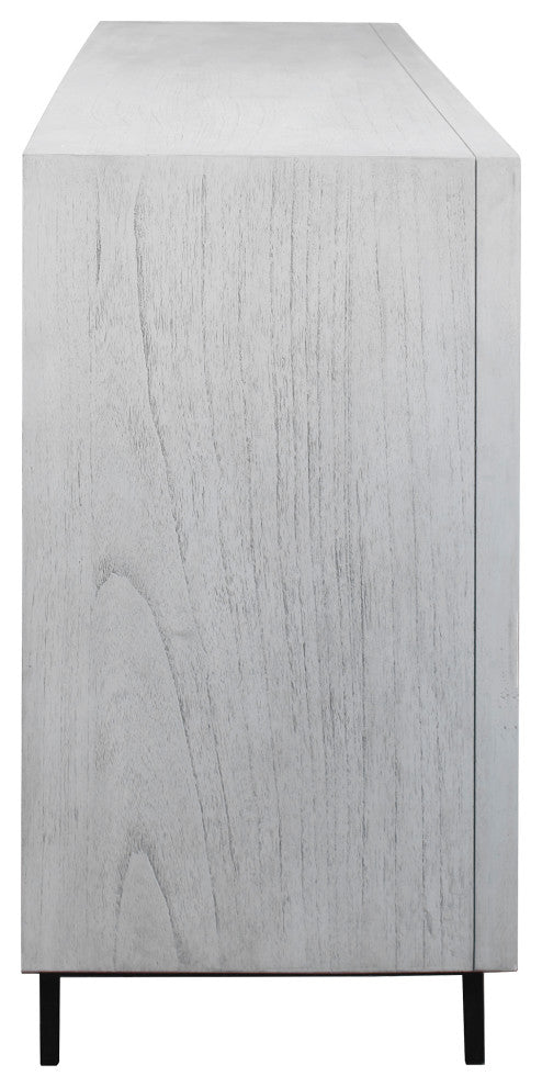 Uttermost Checkerboard 4 Door Gray Cabinet