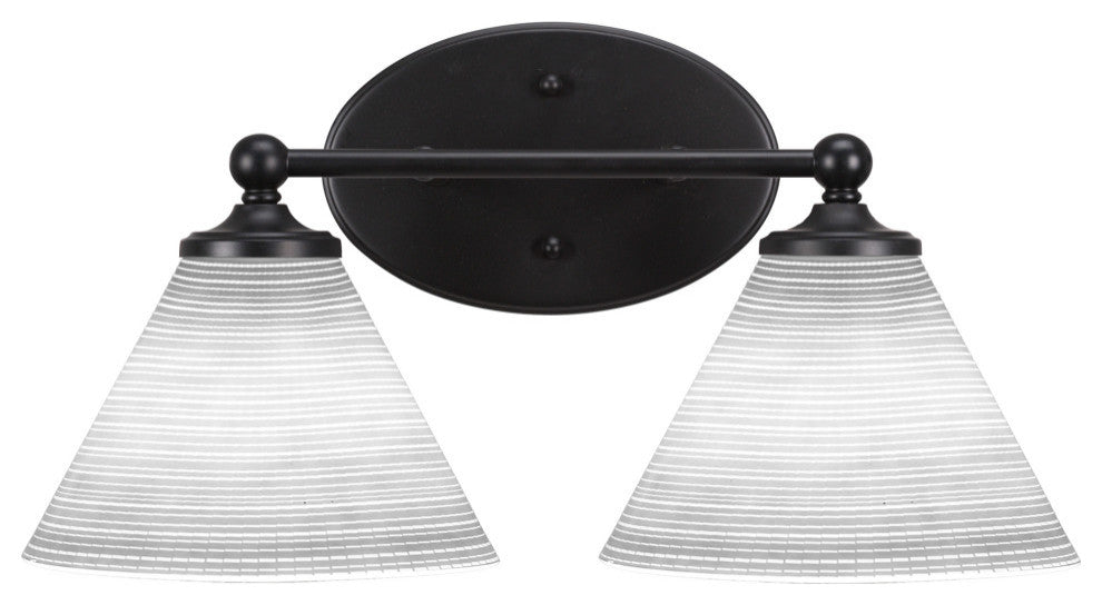 Capri 2-Light Bath Bar, Matte Black/White Matrix