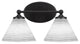 Capri 2-Light Bath Bar, Matte Black/White Matrix