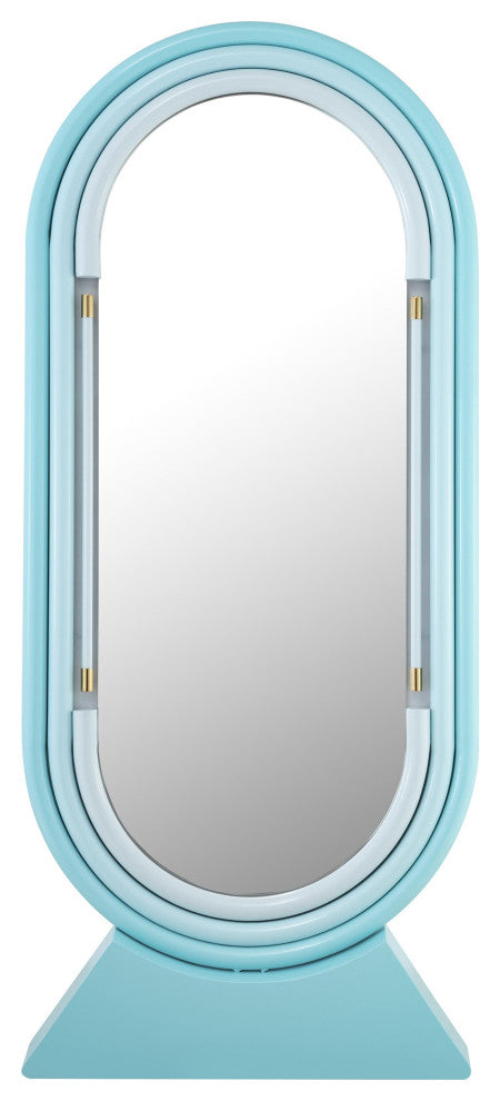 Neon Floor Mirror in Blue