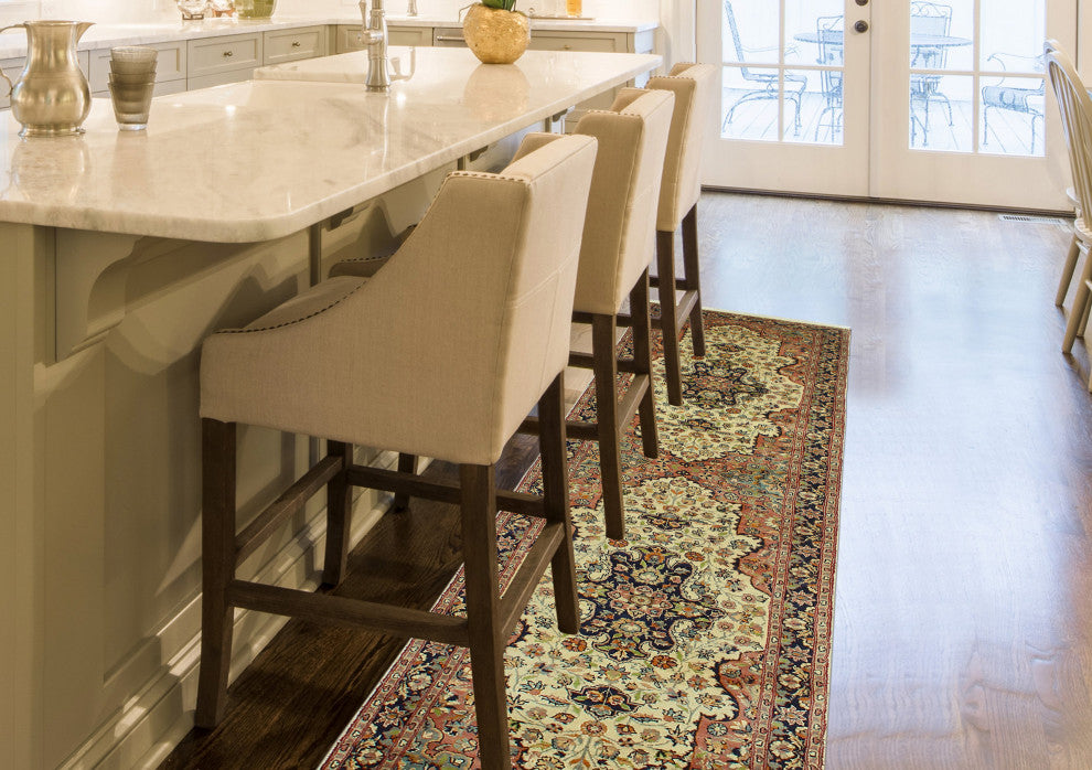 Pak-Persian Fikri Ivory/Navy Runner, 2'1x8'11