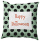 Happy Halloween Dots Accent Pillow, Mint Green, 18"x18"