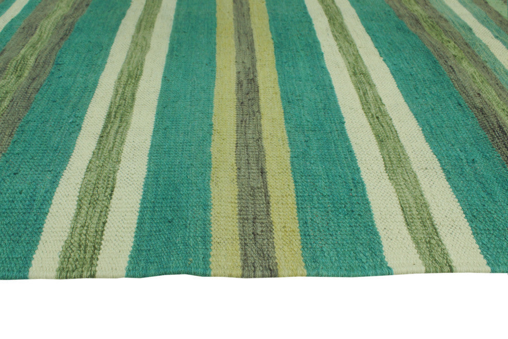 Winchester Kilim Olabisi Green/Ivory Rug, 6'4x9'5