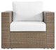 Convene Outdoor Patio Outdoor Patio 4-Piece Furniture Set, Cappuccino White