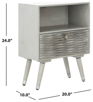 Safavieh Brandy 1 Drawer Nightstand, Grey Walnut