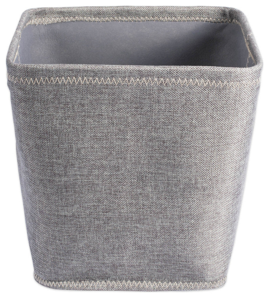Poly Bin Zig-Zag Stitch Variegated Gray Trapezoid 11"x11"x11", Set Of 2