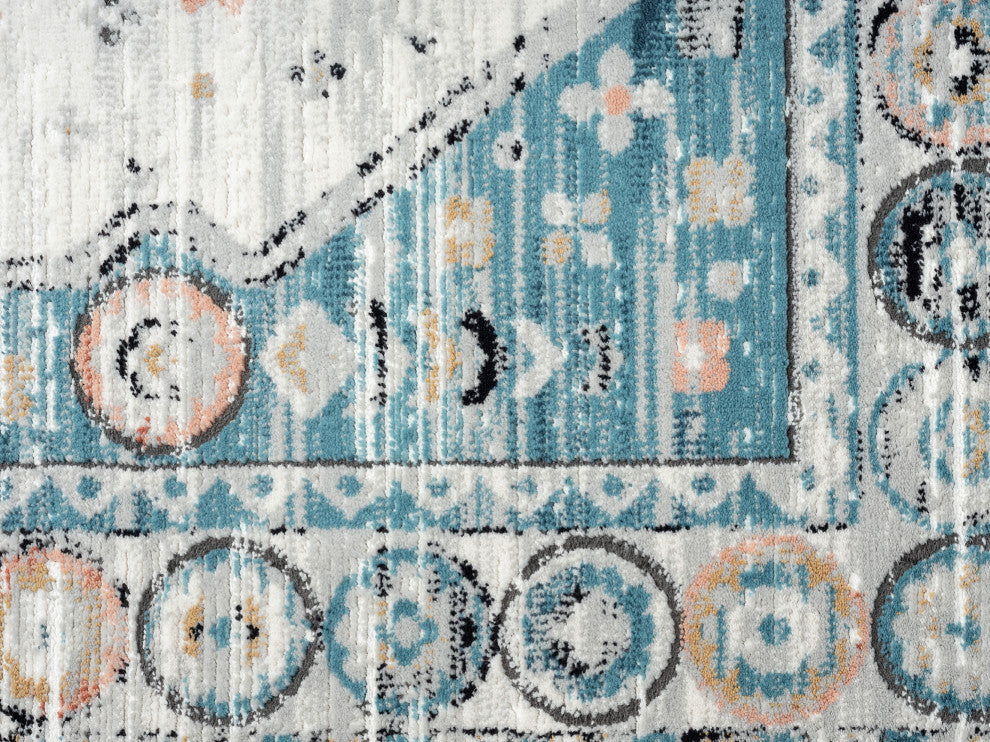 Abani Rugs Azure AZR170B Vintage Blue Ivory Diamond Area Rug